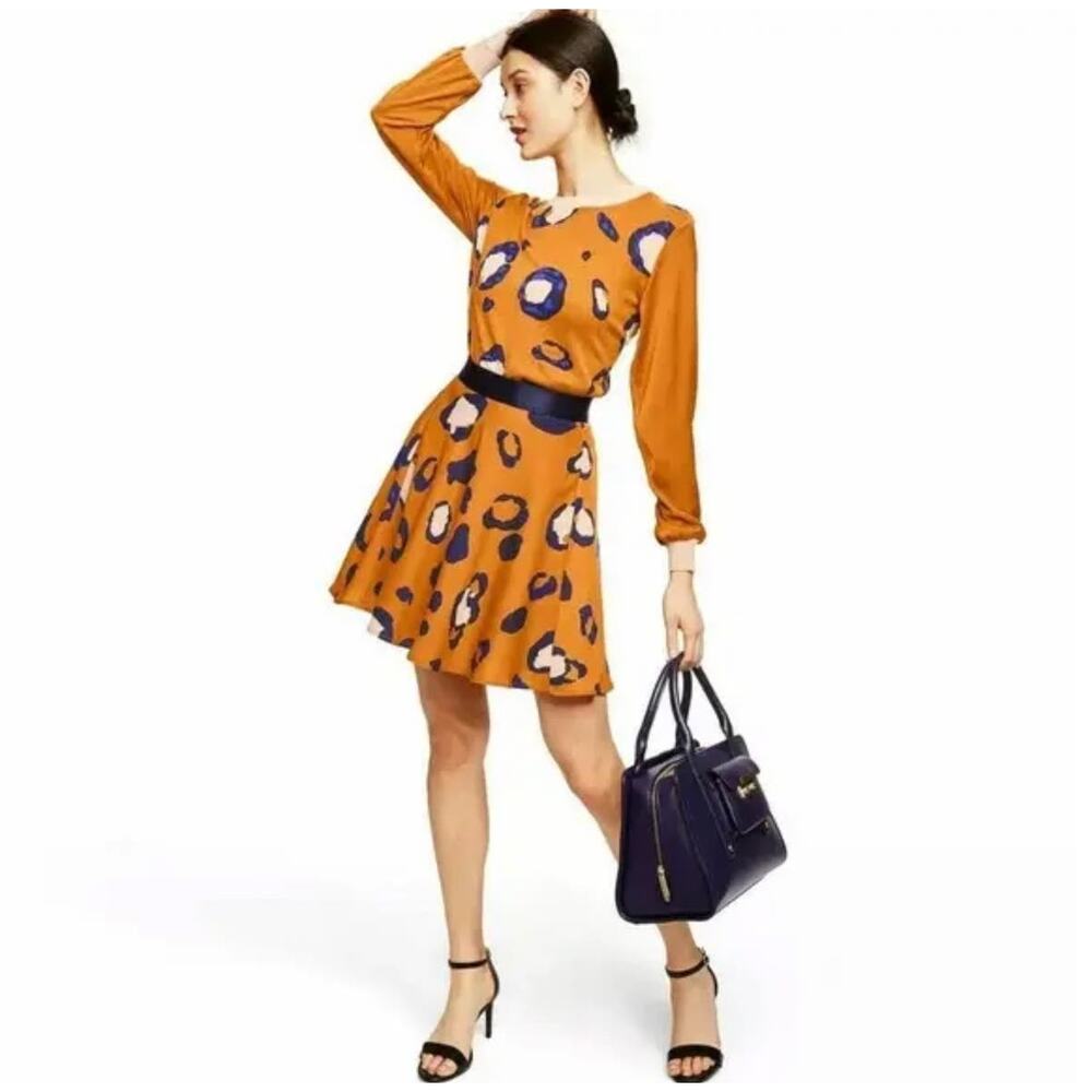 Phillip Lim x Target Animal Print High Waist A Line Mini Skirt Tan Leopard sz 4